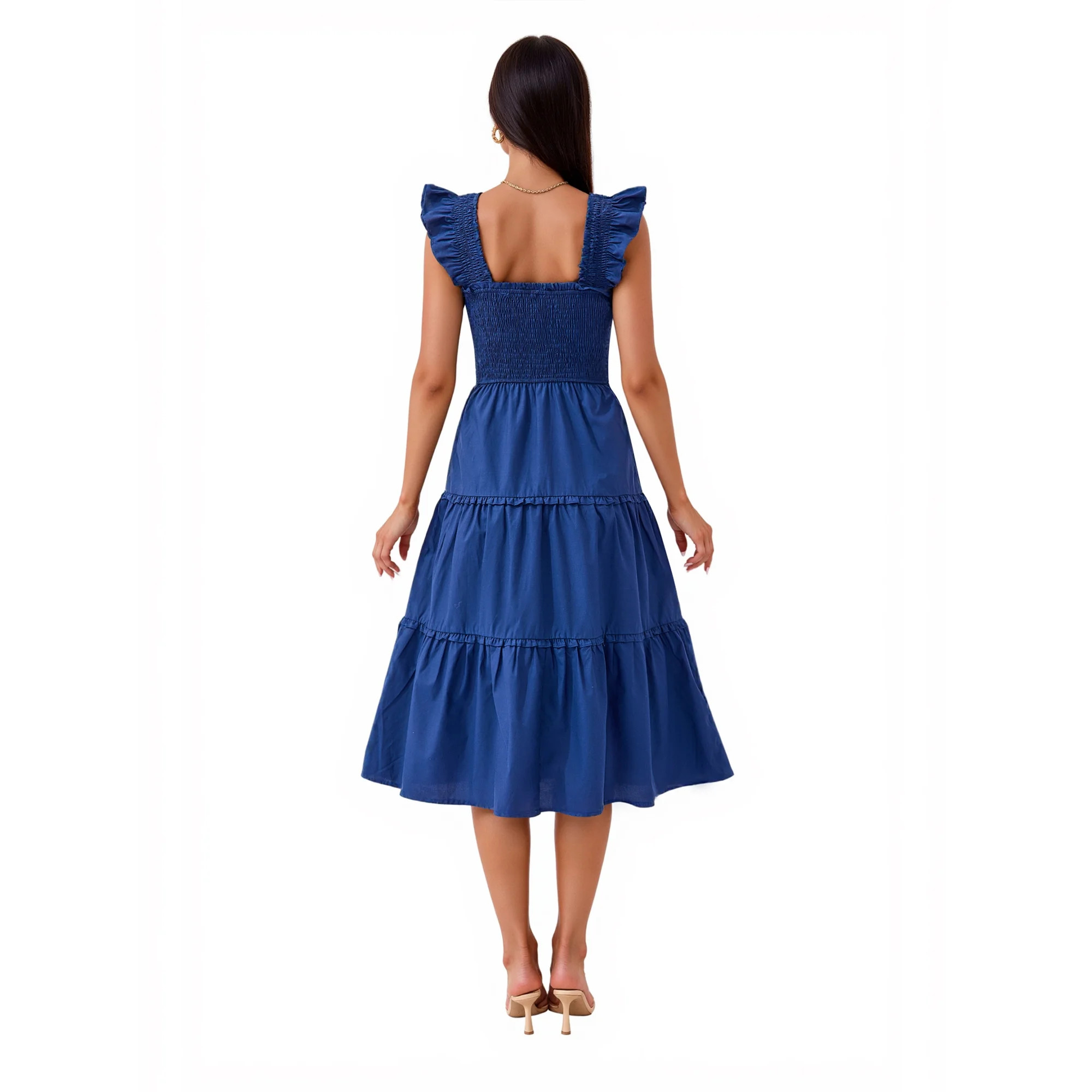 PRETTYGARDEN Women's Midi Flutter Sleeve Dress, Sizes S-XXL | Walmart (US)