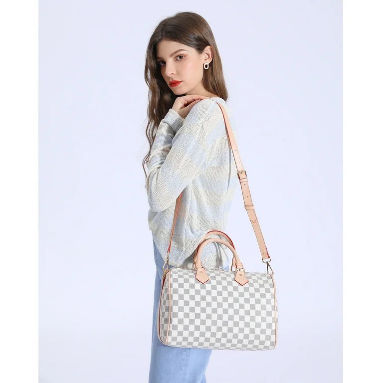 BUTIED Checkered Tote Bags Shoulder Bag Women Fashion Purses Leather Satchel Handbags With Adjust... | Walmart (US)