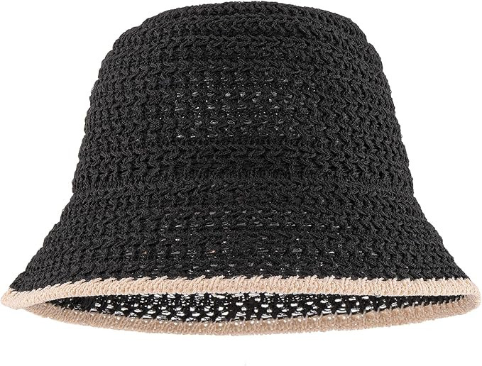 FALETO Women Foldable Sun Hats Mesh Woven Bucket Hat Portable Summer Hats for Traveling Beach Sun... | Amazon (US)