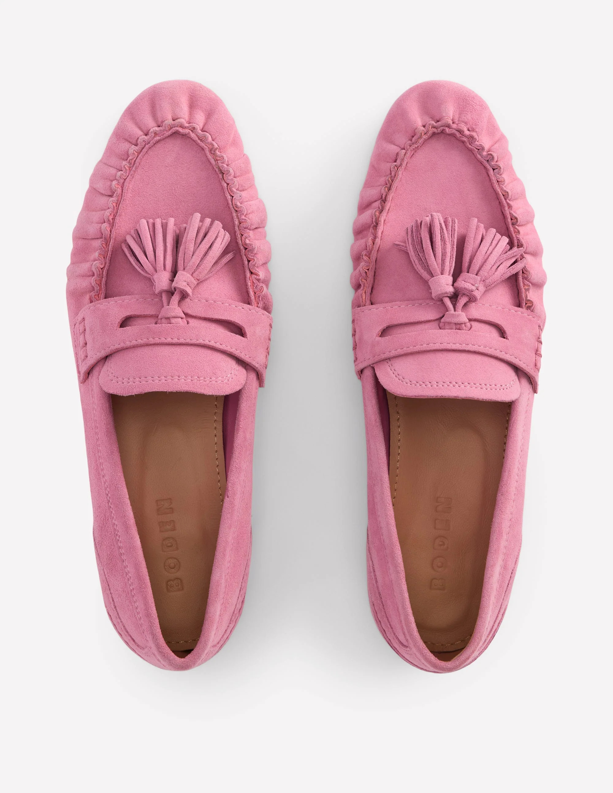 Soft Ruched Loafers-Pink Parfait | Boden (US)