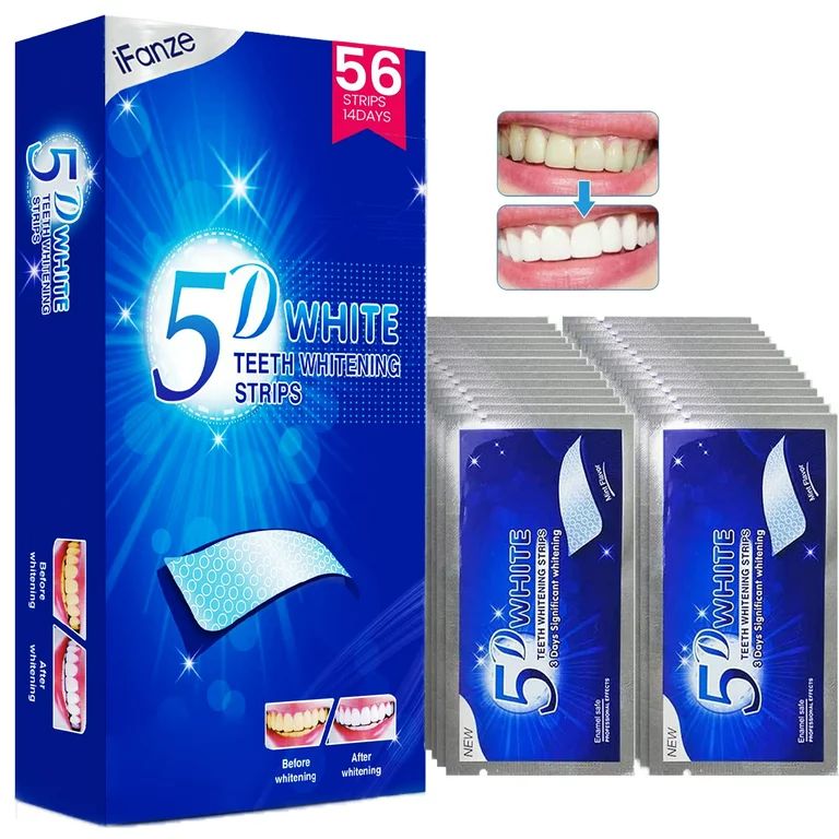 5D Teeth Whitening Strips, 56 pcs Safe and Effective Teeth Whitening Kit, Whitestrips Reduced Tee... | Walmart (US)