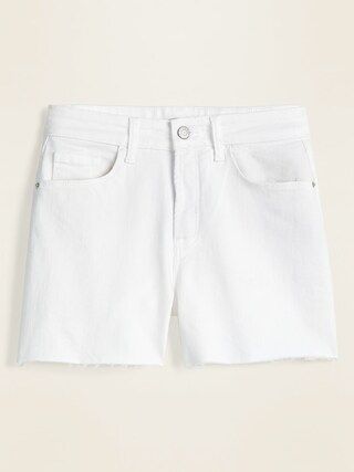 High-Waisted White Cut-Off Jean Shorts for Women -- 3.5-inch inseam | Old Navy (US)