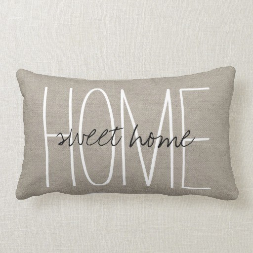 Rustic Chic Home Sweet Home Lumbar Pillow | Zazzle