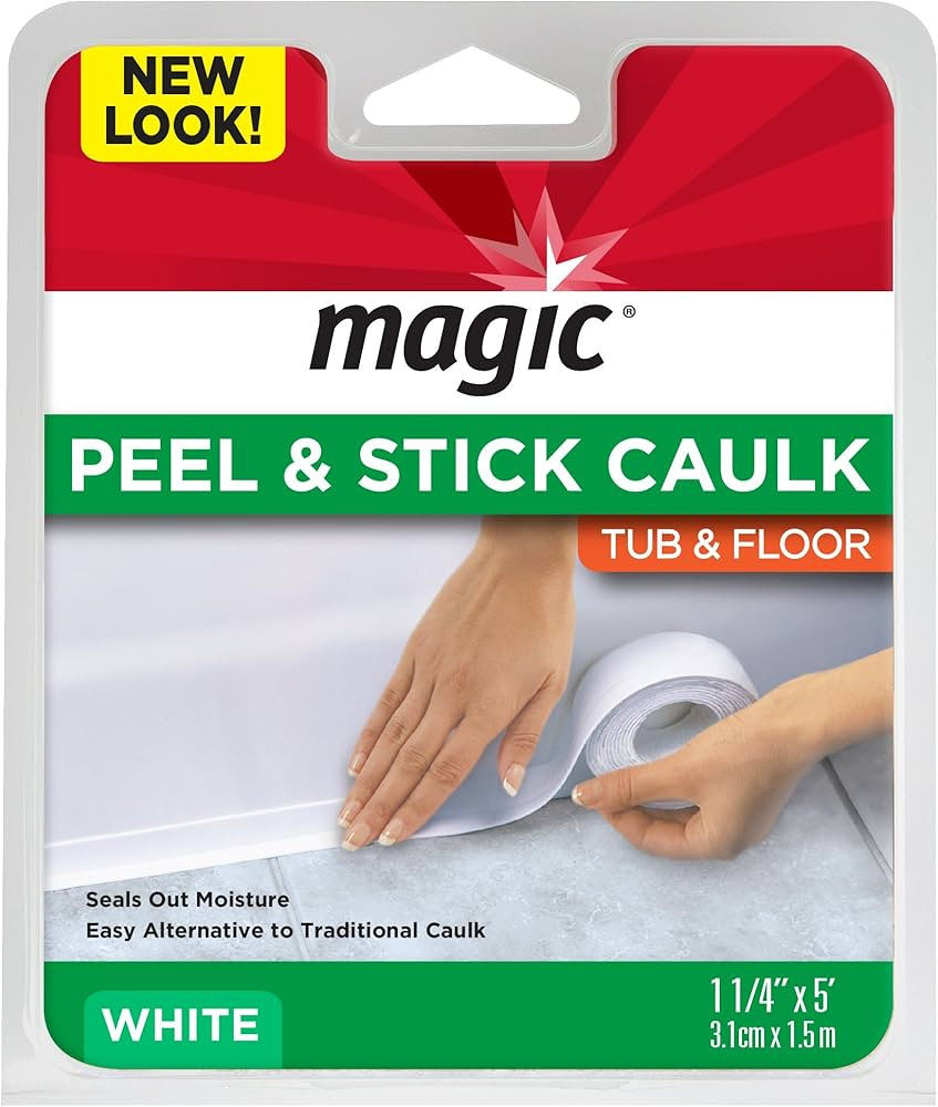 Magic American Tub/Floor Peel and Stick Caulk, 1-1/4" x 5' (3.1cm * 1.5m) , (1 Count (Pack of 1),... | Amazon (US)