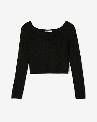 Express Womens Olivia Culpo Off The Shoulder Ribbed Sweater Black Women's Xxs Black Xxs | Express