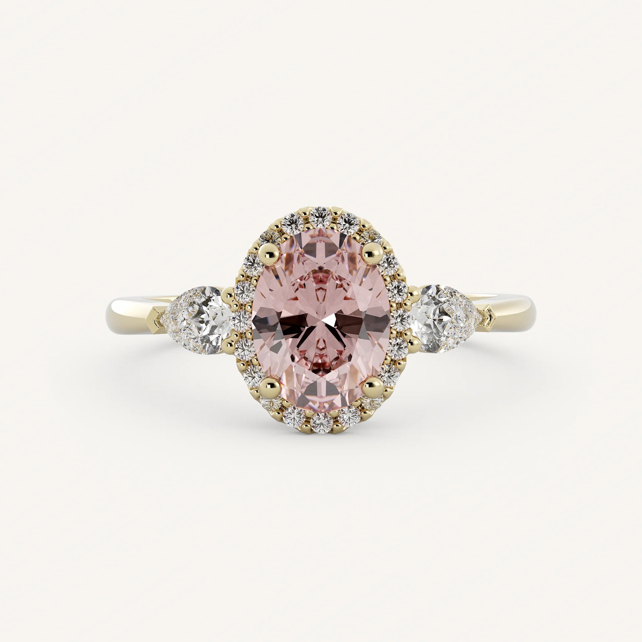 Reese - 14K Yellow Gold - Oval - Natural Diamond - 8x6mm | Olive Ave Jewelry