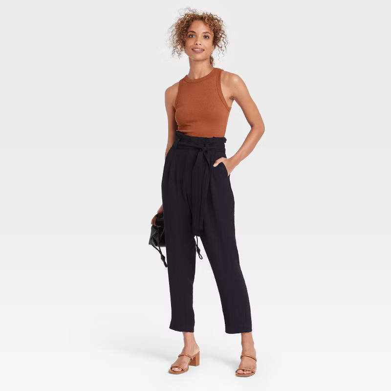 Women's Ribbed Crewneck Tank Bodysuit - A New Day™ Brown M | Target