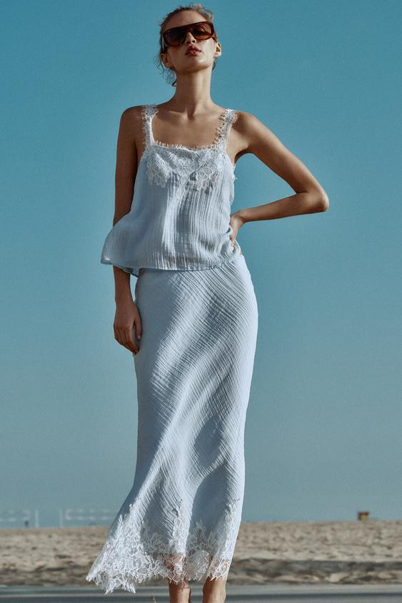 LACE CAMISOLE TOP | Zara US