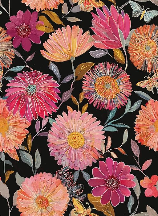 Simon&Siff Boho Wallpaper Peel and Stick 17.3" x 120" Floral Butterfly Contact Paper Removable Se... | Amazon (US)