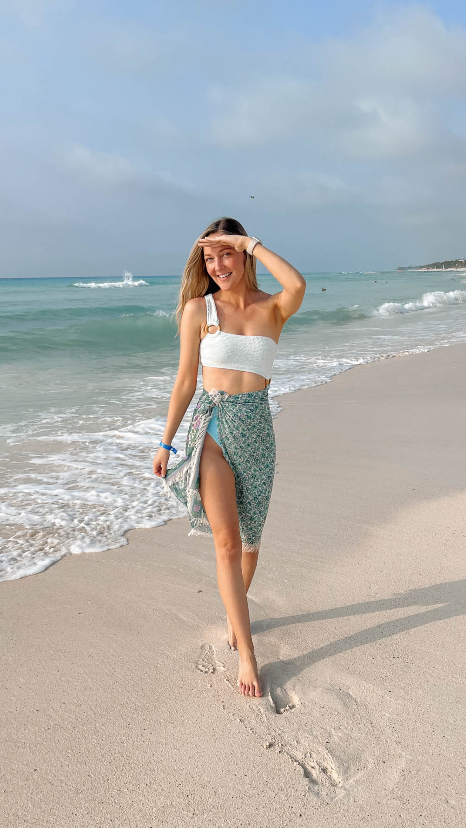 The comfiest swimsuit I own and happens to be one size fits all! 💧 two tone blue one piece with a cut out paired with a floral blue sarong wrap. So pretty. 

#LTKSeasonal #LTKswim #LTKtravel