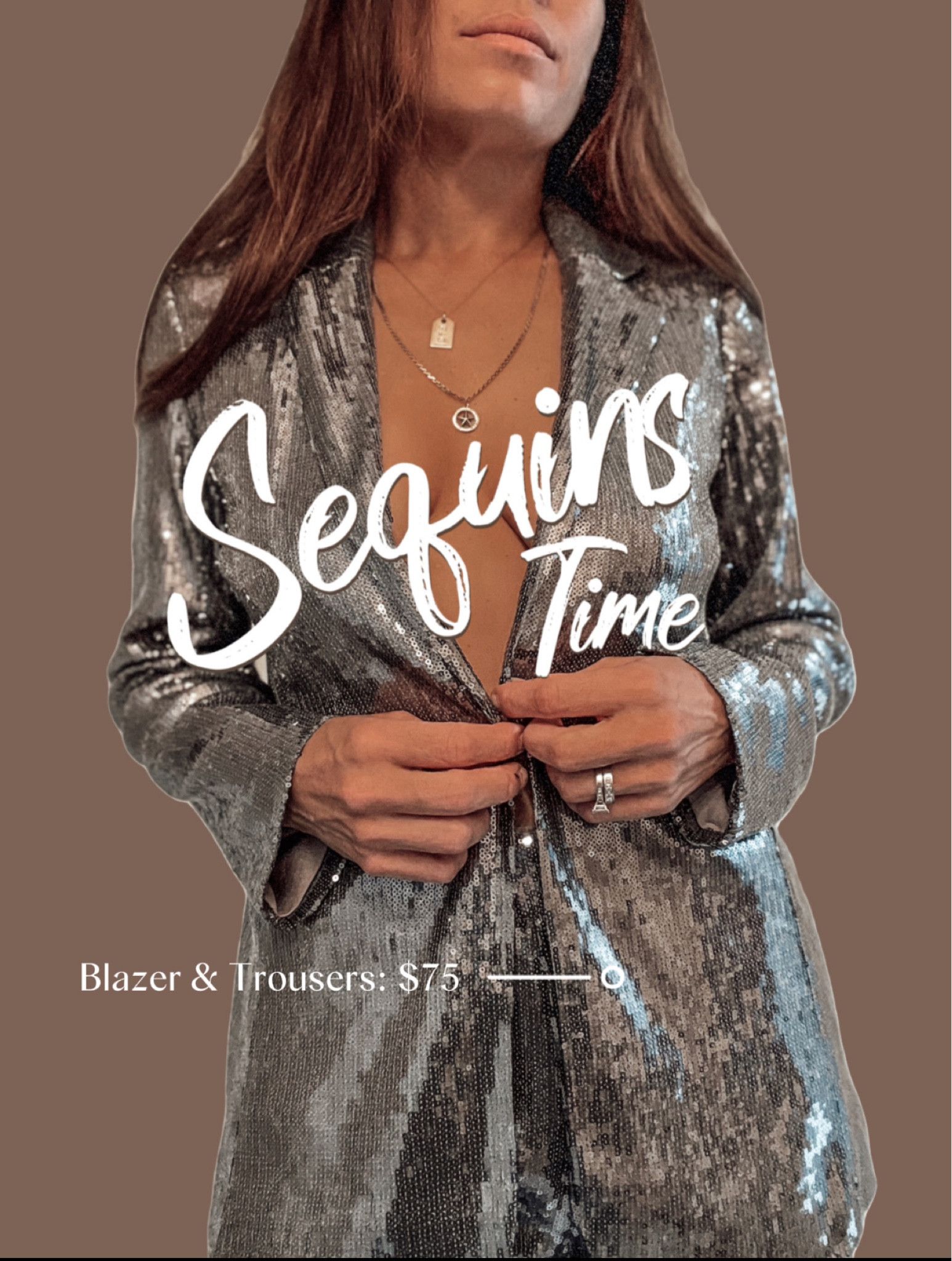 It’s that sequins time of the year and this liquid silver suit set lays so beautifully on. The jacket blazer runs big and the trousers run tts. Disco 🪩 new year 2024
#ltkholiday #ltkover40 #ltkparties

#LTKfindsunder100 #LTKSeasonal #LTKfindsunder50