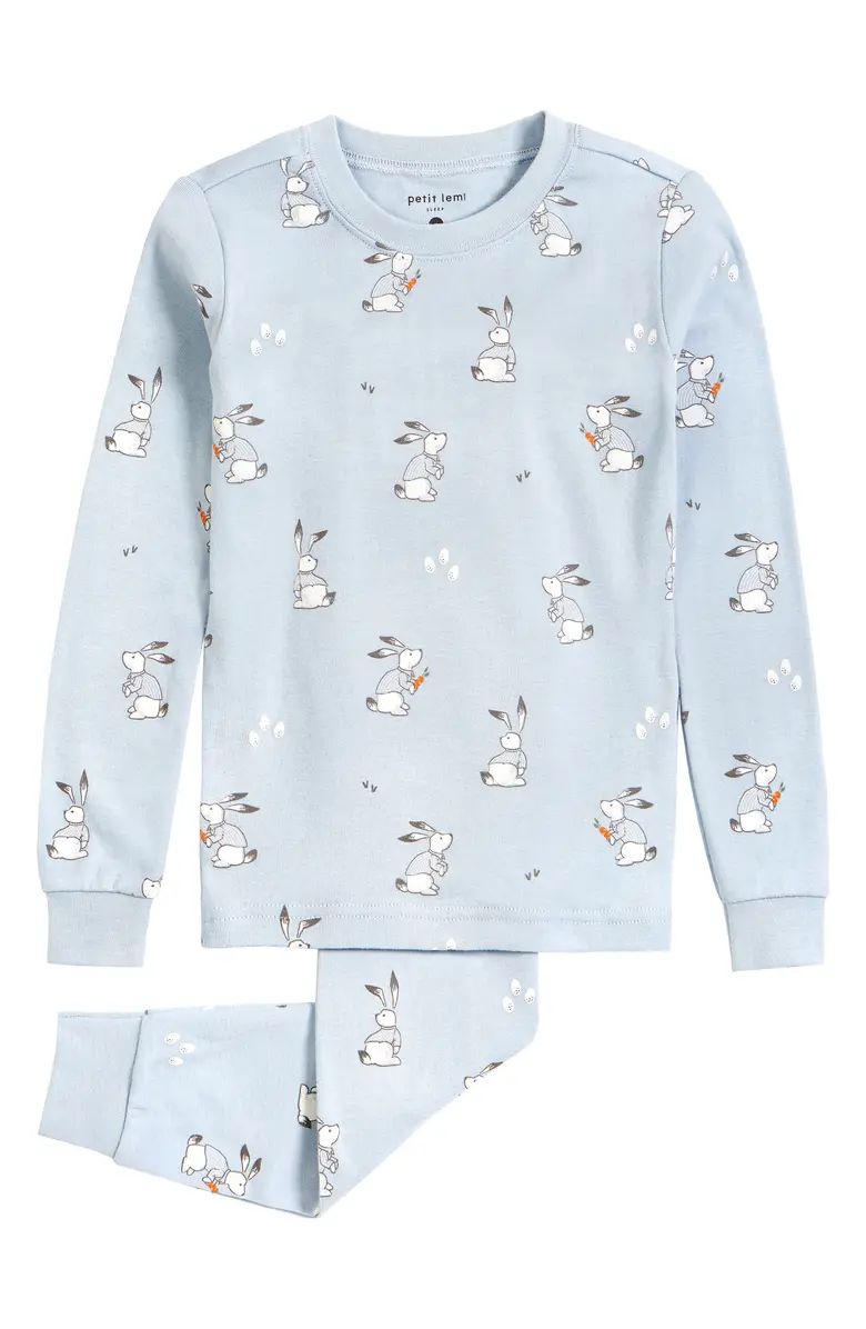 Kids' Dapper Bunny Fitted Two-Piece Cotton Pajamas | Nordstrom