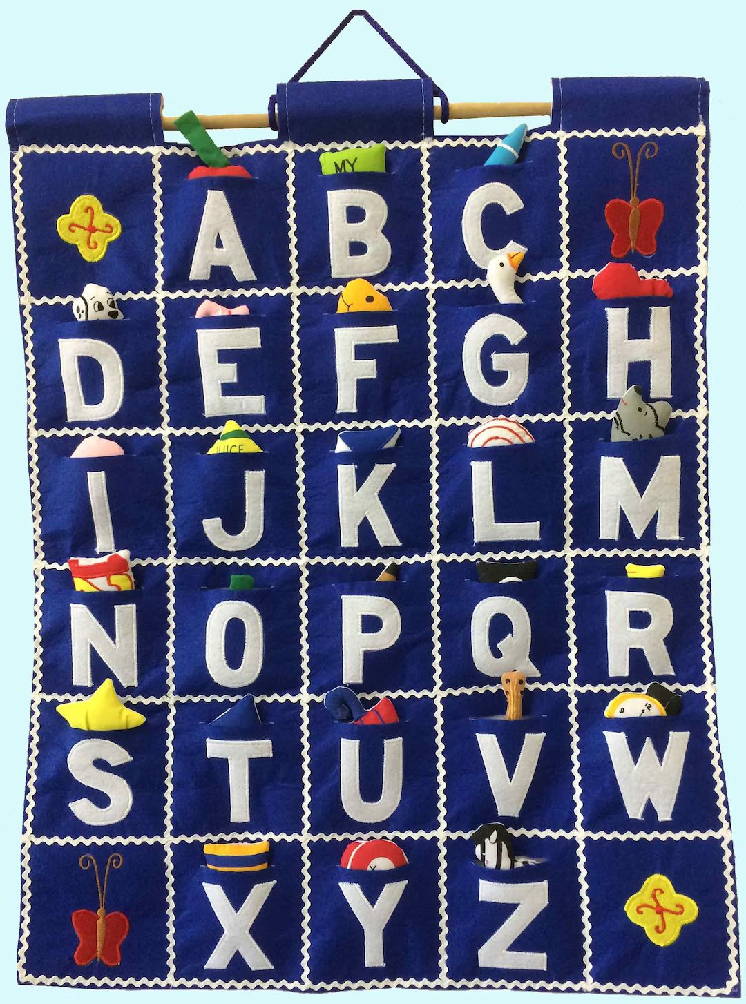 ABC Alphabet Wall Hanging BLUE Educational Chart Toddler - Etsy | Etsy (US)