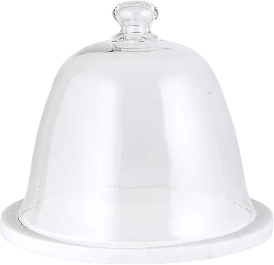 Santa Barbara Design Studio Table Sugar Marble Domed Cake Plate, 10" x 10", White | Amazon (US)