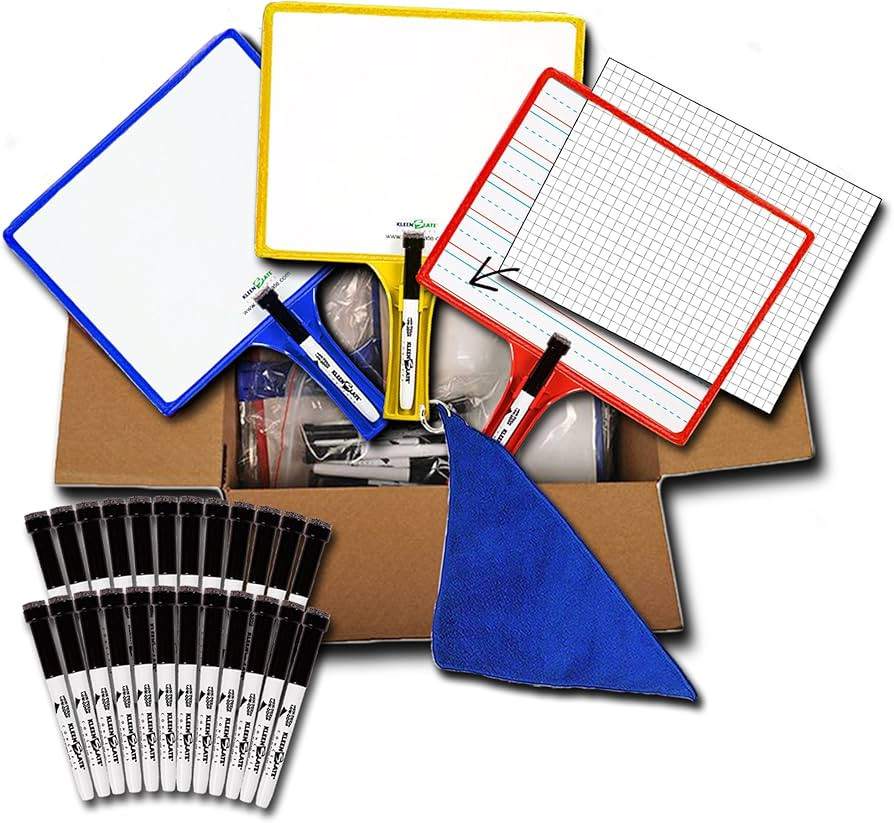 (24) KleenSlate 2-Sided Customizable Whiteboard w/ Clear Dry Erase Sleeve for Interchangeable Tem... | Amazon (US)