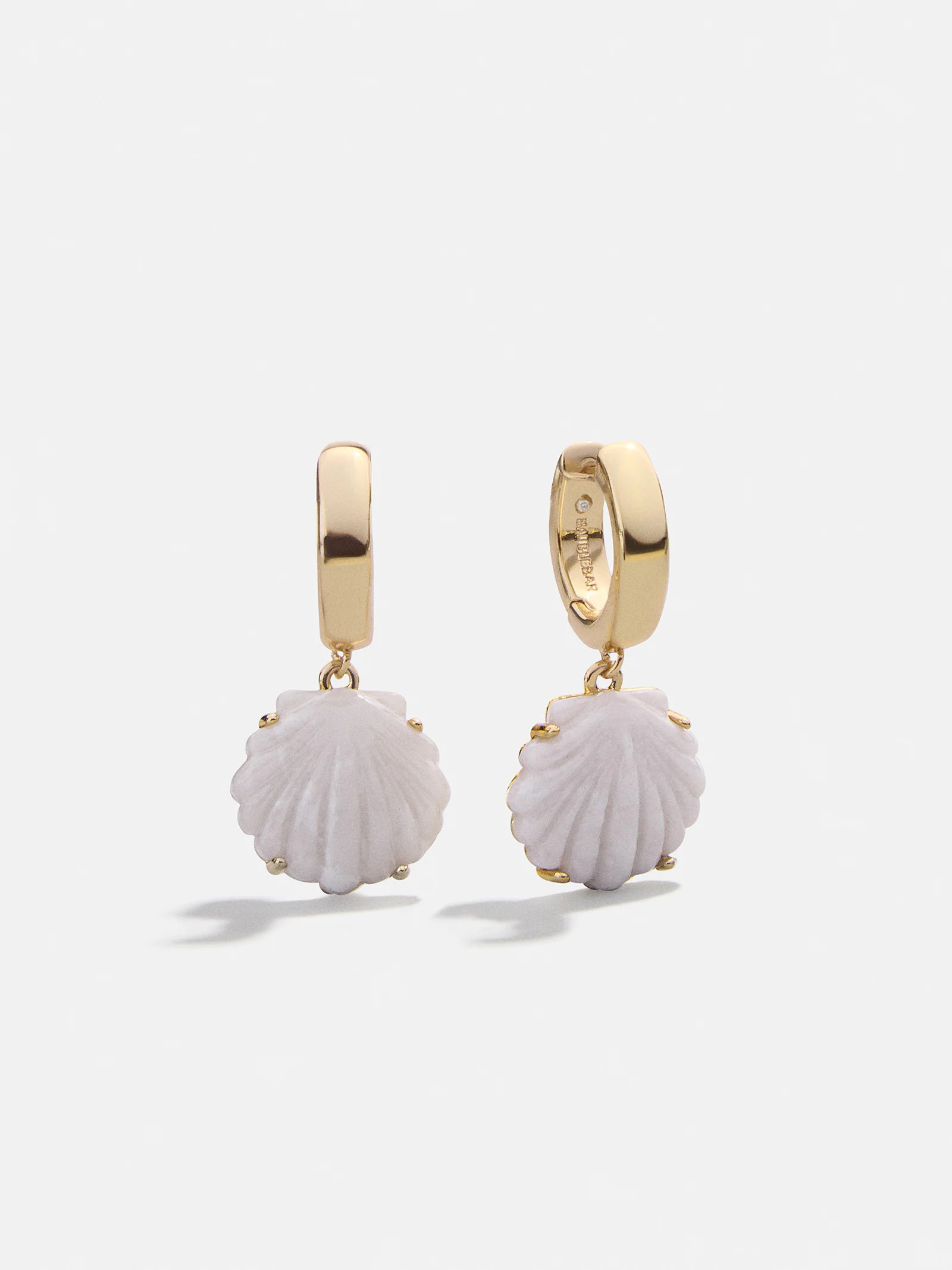 Genevieve Seashell Earrings - Gold/White | BaubleBar