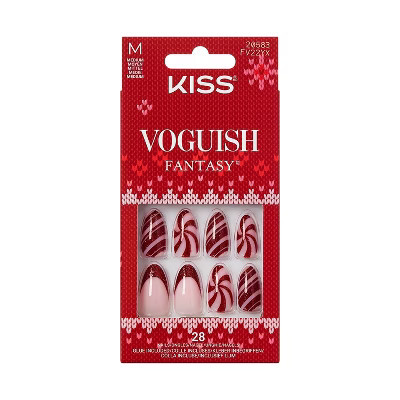 Kiss Nails Voguish Fantasy Fake Nails - One More Kiss - 33ct | Target