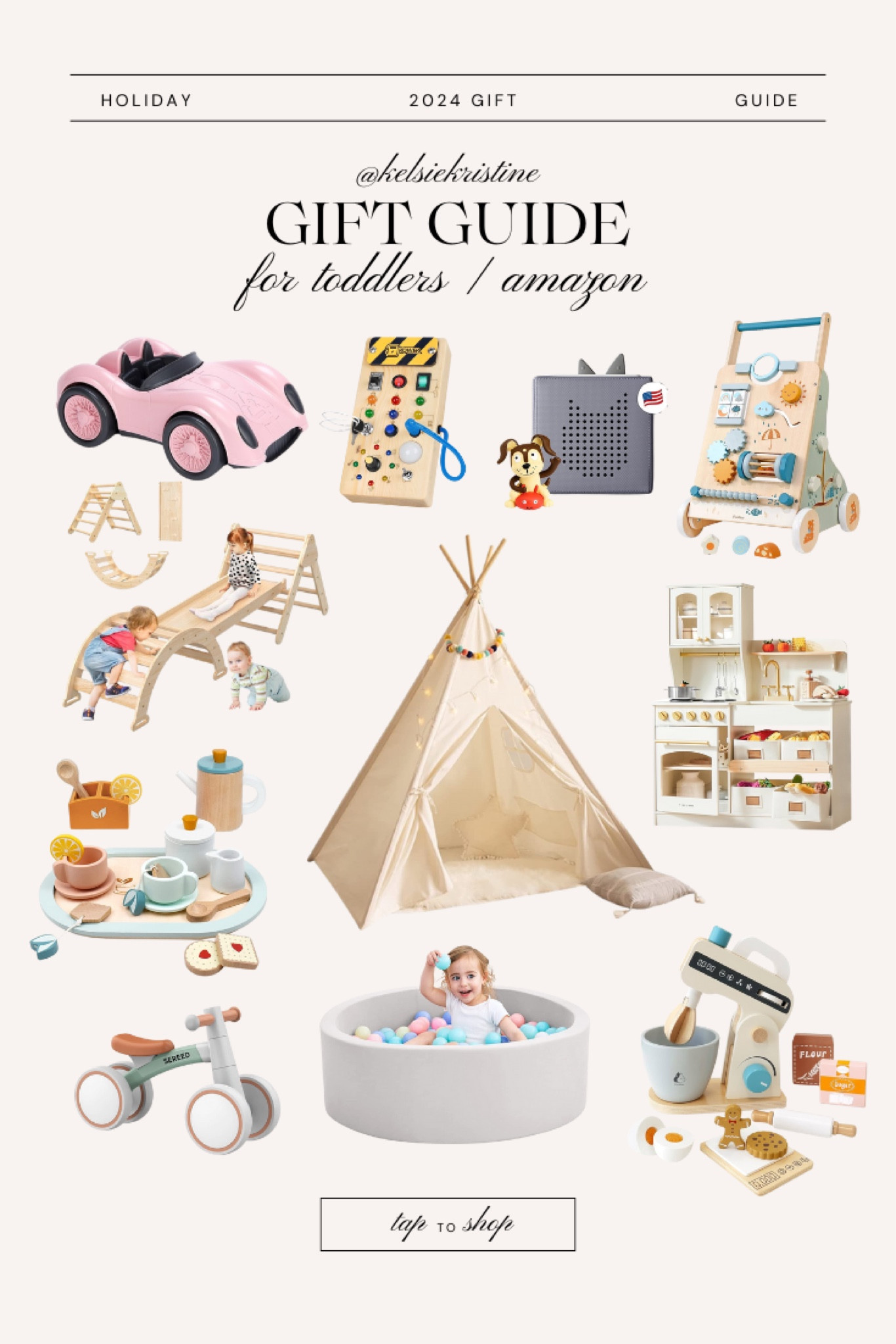Gift guide for toddlers  🙌🏻🙌🏻

Toy car Teepee, pickle set educational toys, ball pit, holiday gifts, holiday toys, Christmas holiday season, toy tricycle

#LTKHoliday #LTKGiftGuide #LTKKids