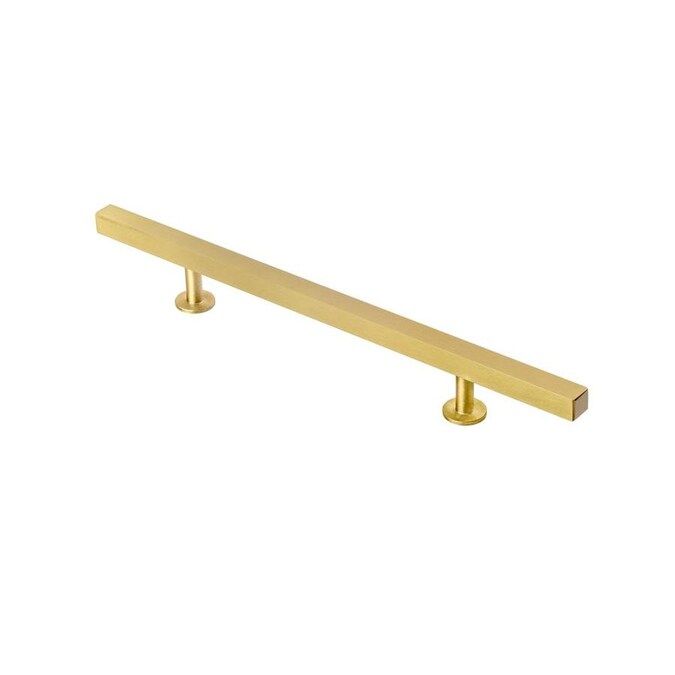 Lew's Hardware Square Bar 6-in Center to Center Brass (Brushed) Square Bar Cabinet Door Pull Lowe... | Lowe's