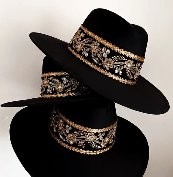 Fedora suede “Samantha” in black/ large brim/ special edition/ | Etsy (US)