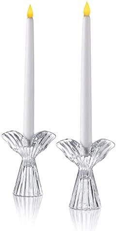 Angel Wing Candle Holder - Set of 2 Glass Taper Holders, 4.75 Inch, Fits Standard Tapered Candles... | Amazon (US)