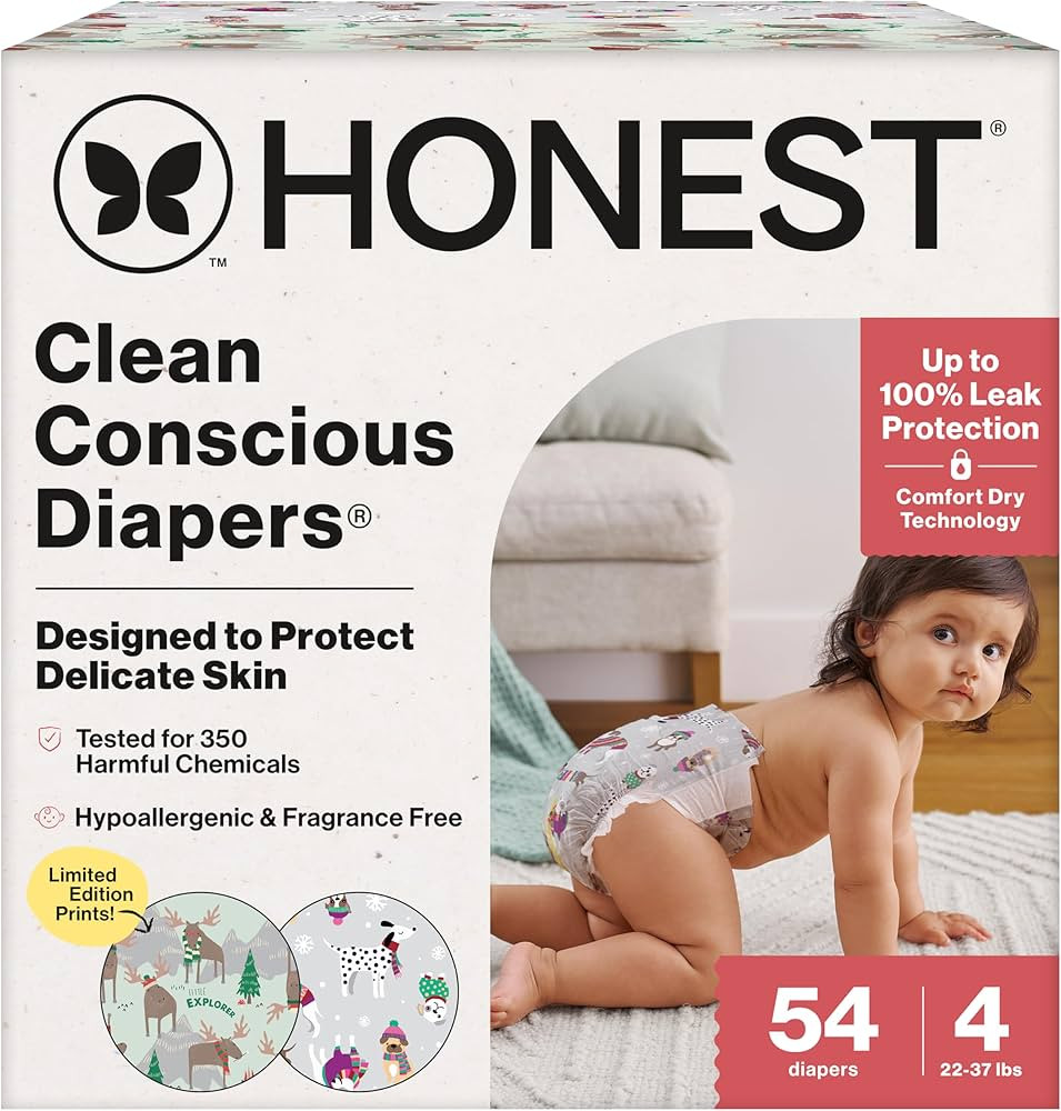 The Honest Company Clean Conscious Diapers for Delicate Skin | Up to 100% Leakproof | Hypoallerge... | Amazon (US)