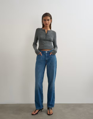 Vintage straight mid rise jean in mid blue | Topshop (UK, DE, FR)