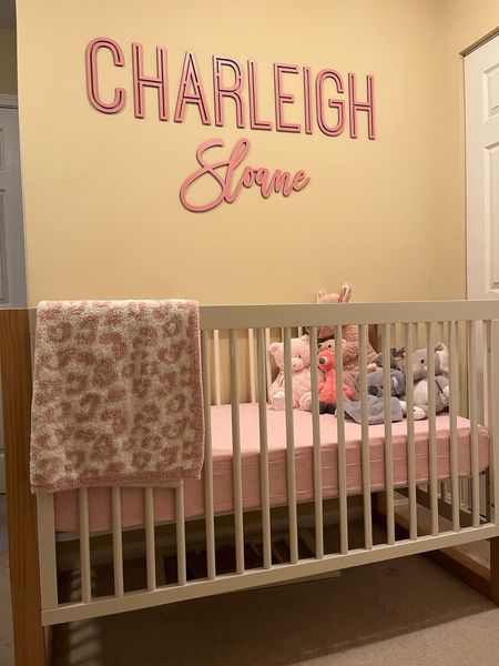 Nursery | wall decor | name cutouts | crib| baby blanket | pink | crib mattress | crib sheets | barefoot dress 

#LTKBump #LTKHome #LTKBaby
