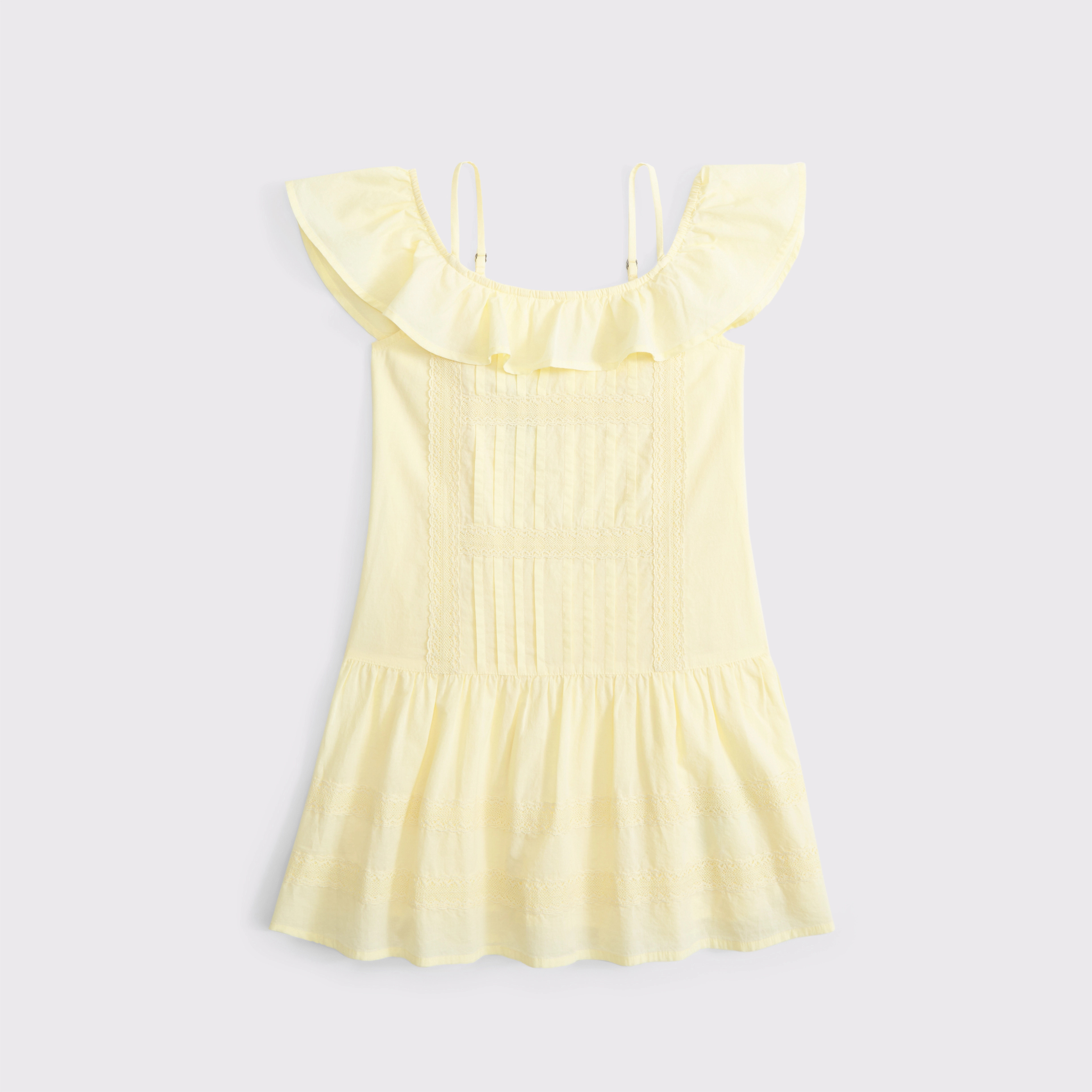 ruffle lace-trim mini dress | Abercrombie & Fitch (US)