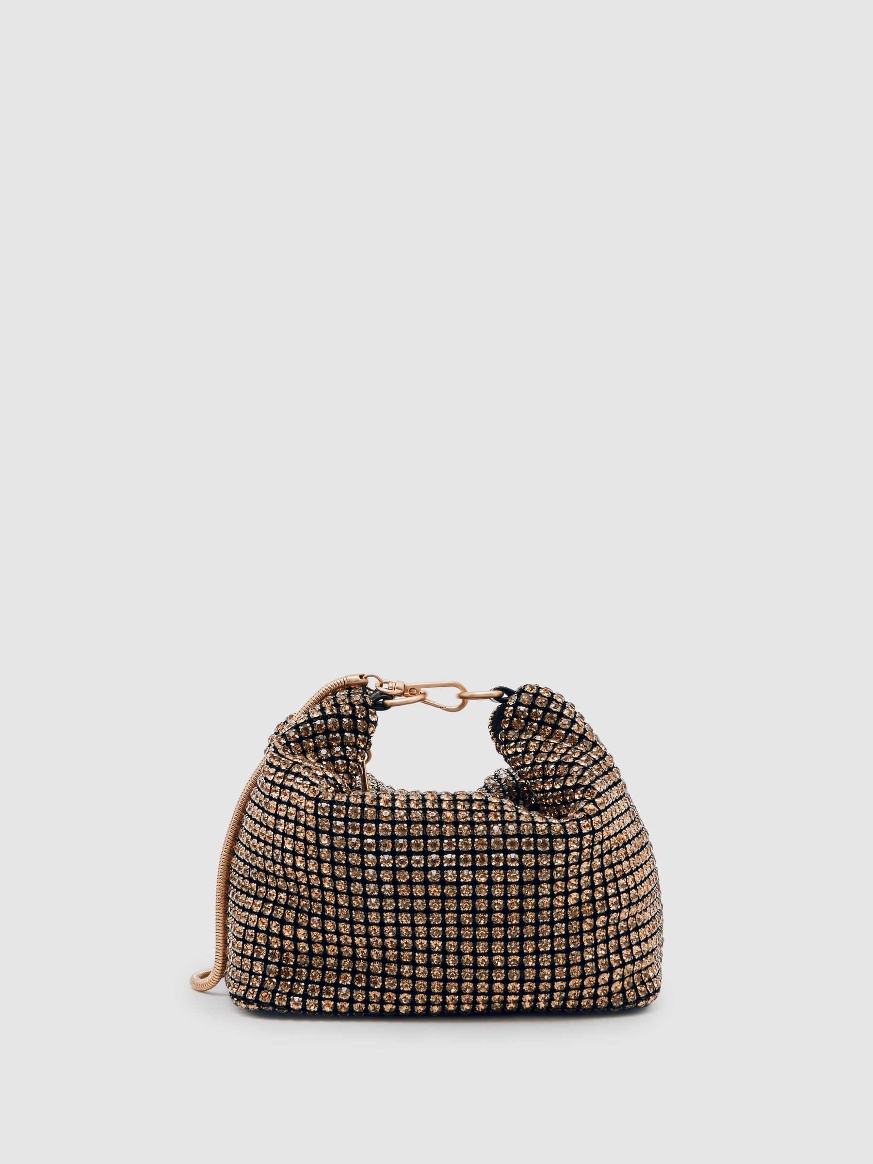 Crystal Bracelet Pouch Bag in Gold | Reiss UK