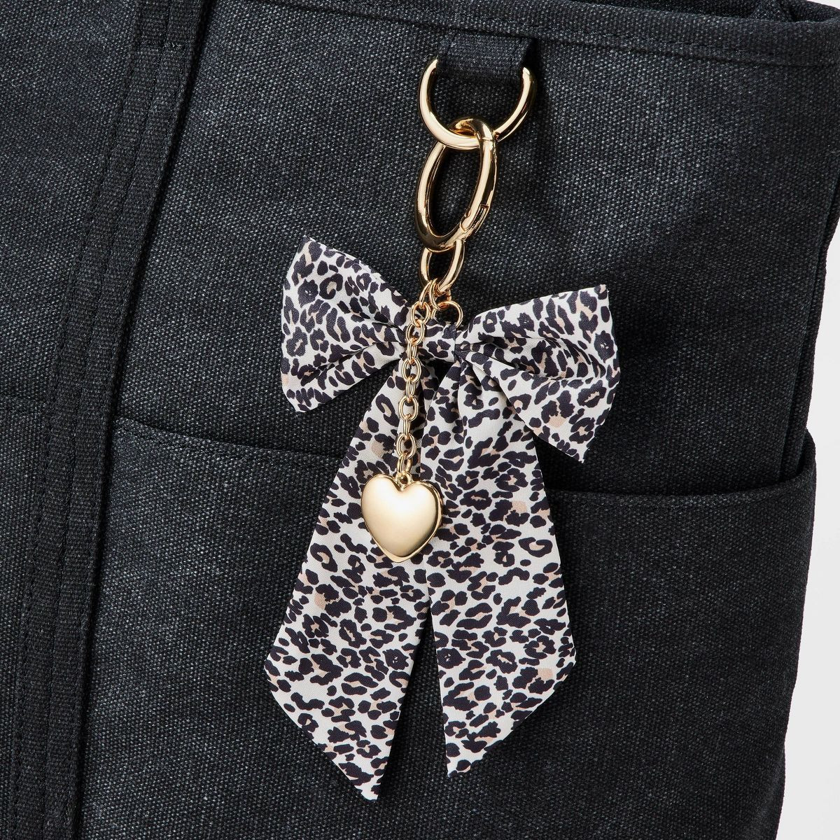Heart and Leopard Bow Handbag Charm - A New Day™ Brown | Target