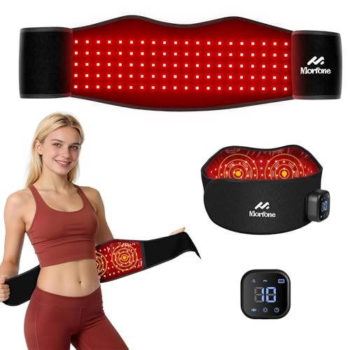 Morfone Red Light Therapy, Cordless Red Light Therapy Belt for Body with Vibration 660nm&850nm, Back Pain Products for Back Shoulder | Amazon (US)
