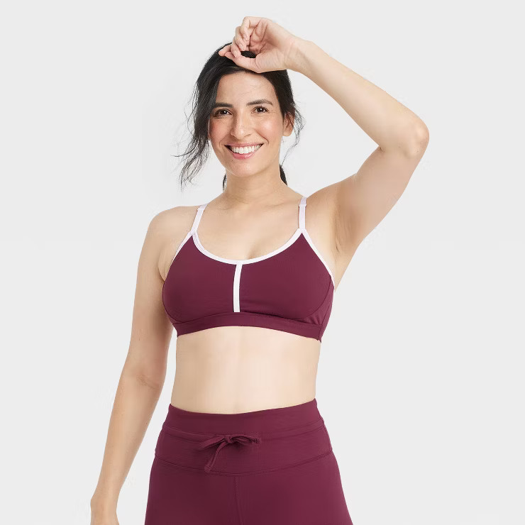 Women's Light Support Simplicity Striped Sports Bra - All in Motion™ | Target