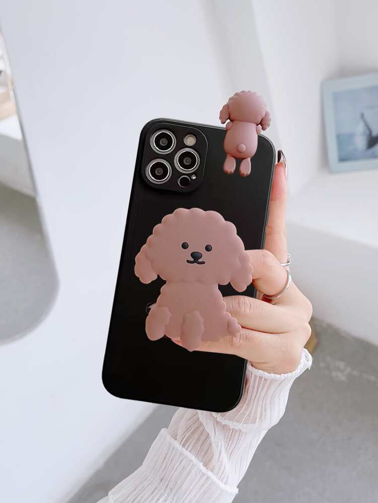 Cartoon Dog Decor Phone Case With Stand-Out Phone Grip | SHEIN