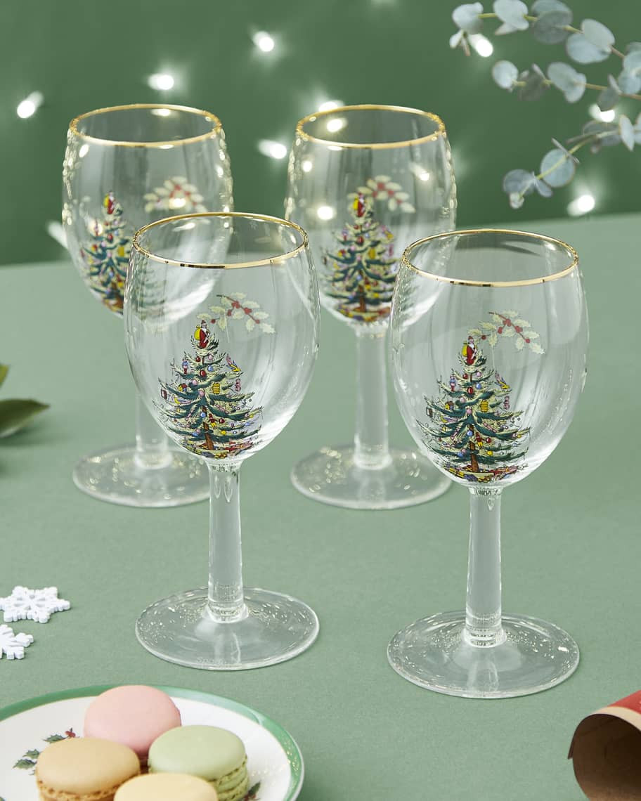 Spode Christmas Tree Wine Glasses, Set of 4 | Neiman Marcus