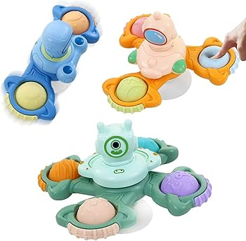 3PCS Suction Cup Spinner Toys for Baby 18 Months, Infant Travel Spinning Top Toys Sensory Toys, B... | Amazon (US)