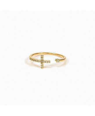 Cross Adjustable Ring, Dainty, Faith Inspired, Daily Wear | Macy's