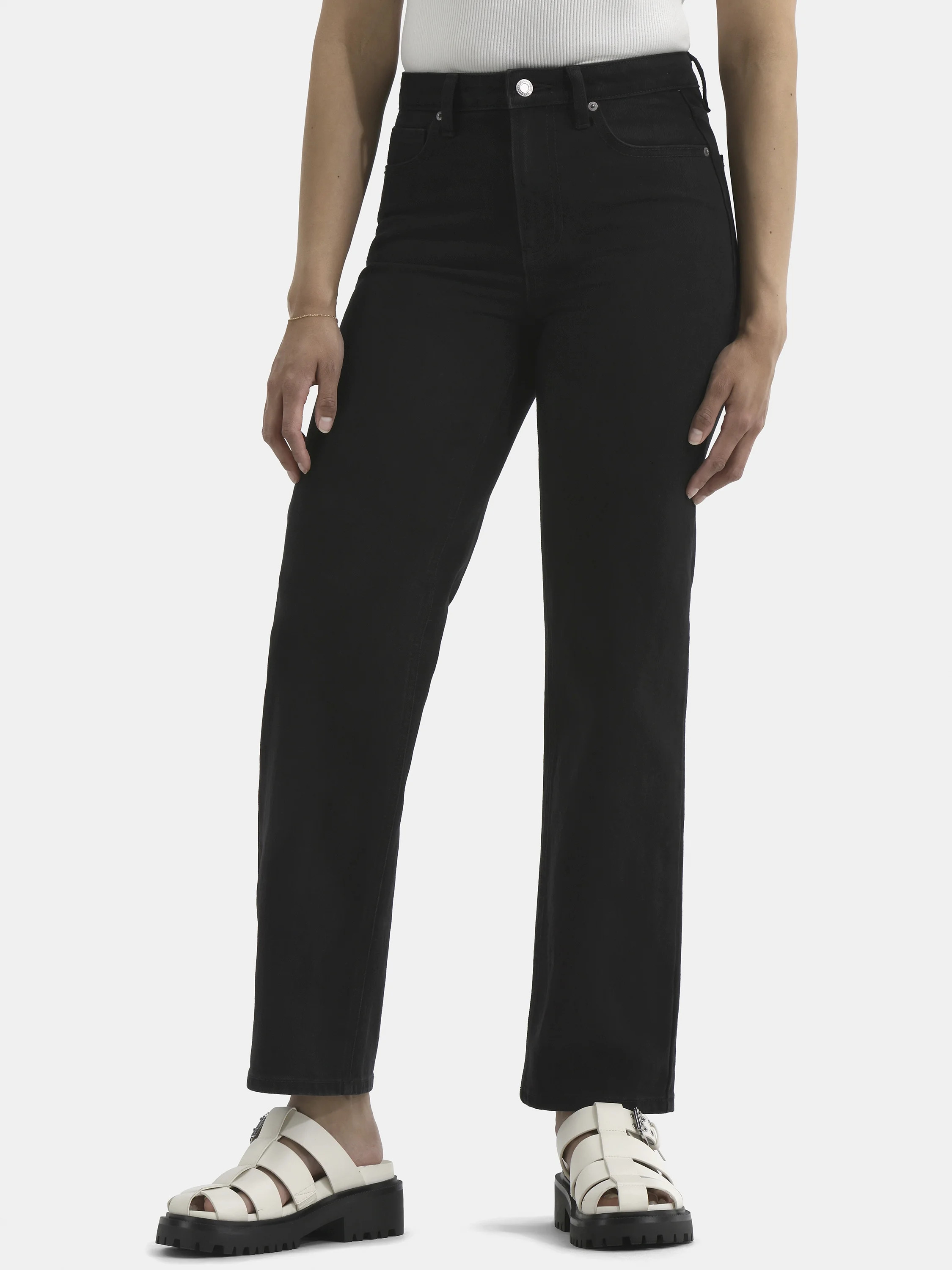 No Boundaries High-Rise Straight Leg Jeans, 30" Inseam, Women’s - Walmart.com | Walmart (US)