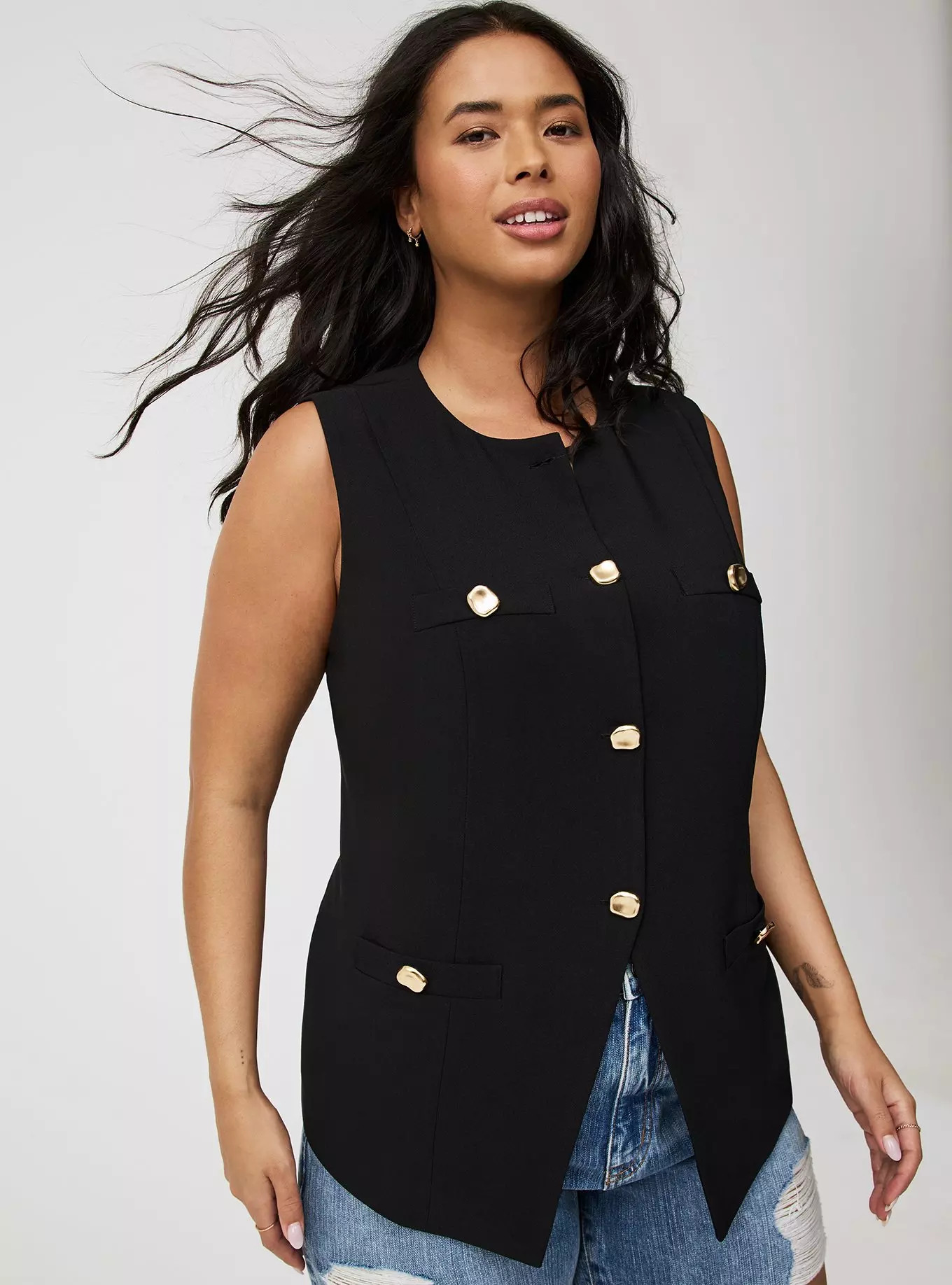 Peplum Tailored Vest | Torrid (US & Canada)