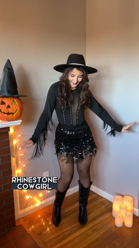Obsessed with this rhinestone cowgirl outfit for Halloween (or rodeo season!) the glitter boots tie it all together!

#LTKshoecrush #LTKunder100 #LTKHalloween