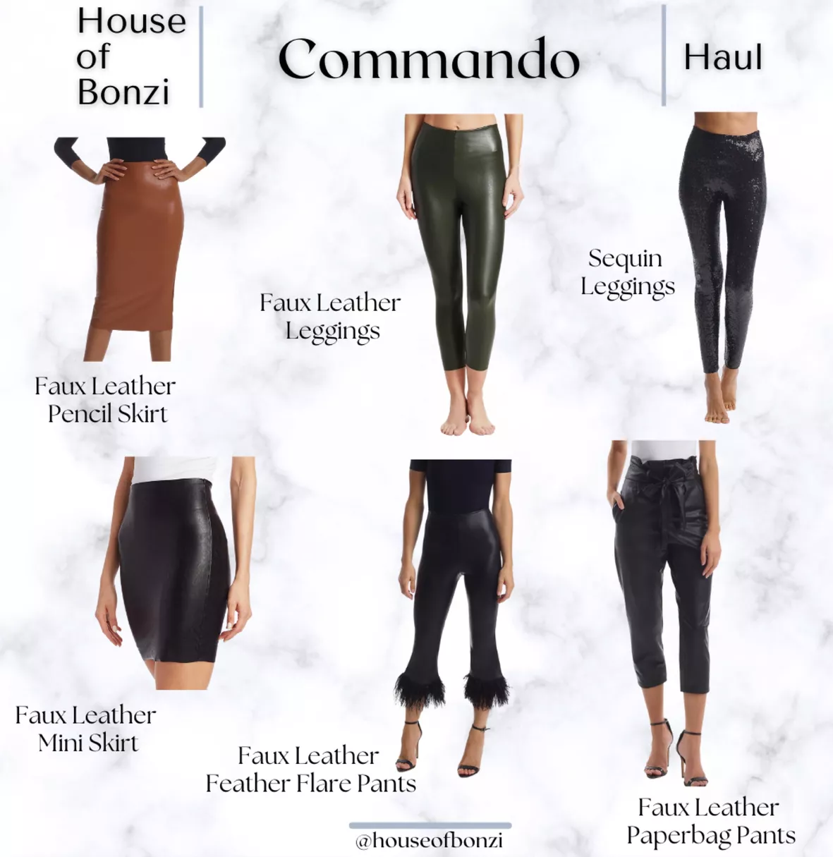 Commando Full Length Faux Leather Flare Leggings – Social Threads