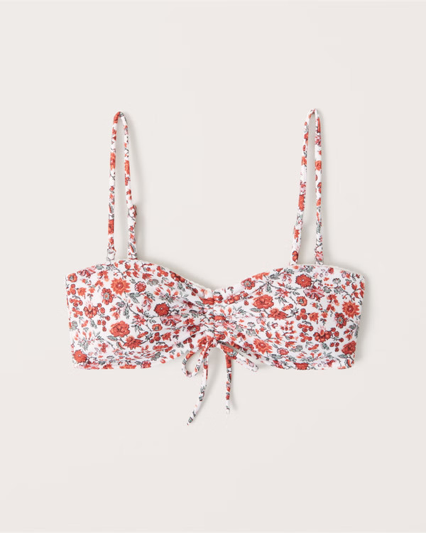 Cinched Front Bandeau Swim Top | Abercrombie & Fitch (US)