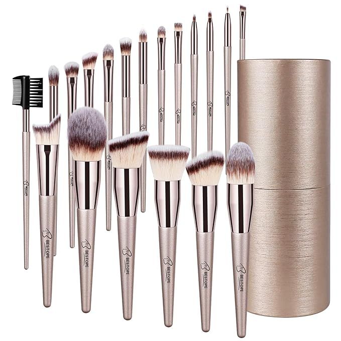 BESTOPE Makeup Brushes 20 PCs Makeup Brush Set Premium Synthetic Contour Concealers Foundation Po... | Amazon (US)