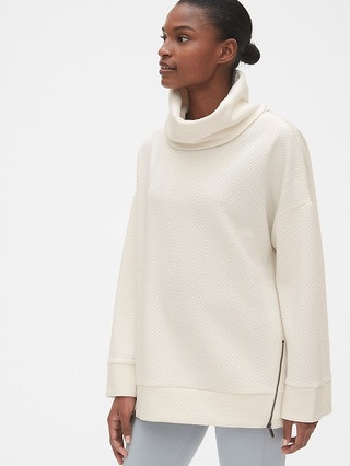 GapFit Jacquard Funnel-Neck Tunic Sweatshirt | Gap (CA)