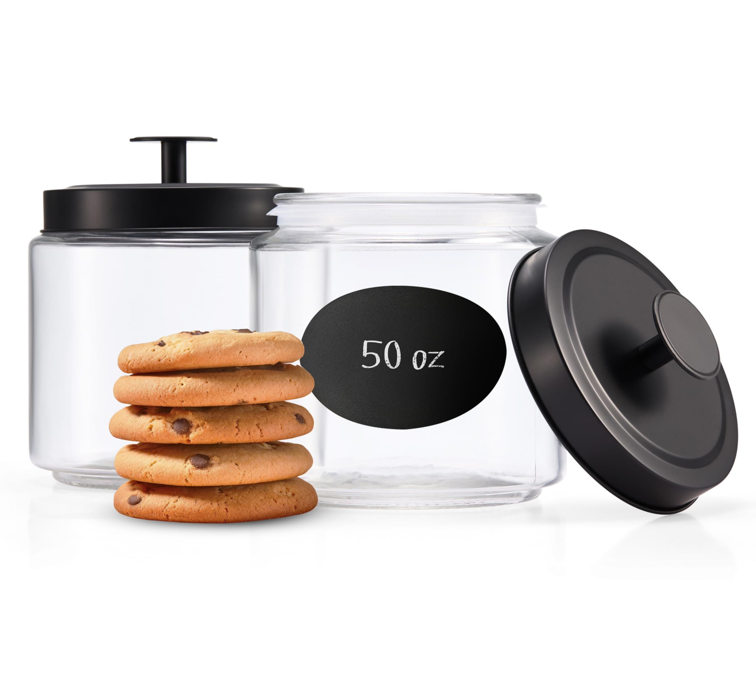 KooK Glass Kitchen Canister Set, Food & Storage Containers for Pantry, Bathroom Apothecary Jars, ... | Amazon (US)