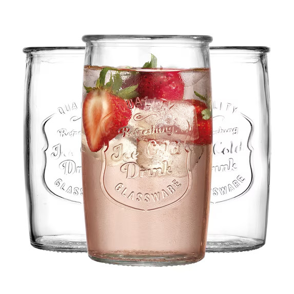 Glaver's Drinking Glasses Set of 4, Vintage Italian Style – Elegant 20 Oz Clear Tumbler Glasswa... | Walmart (US)