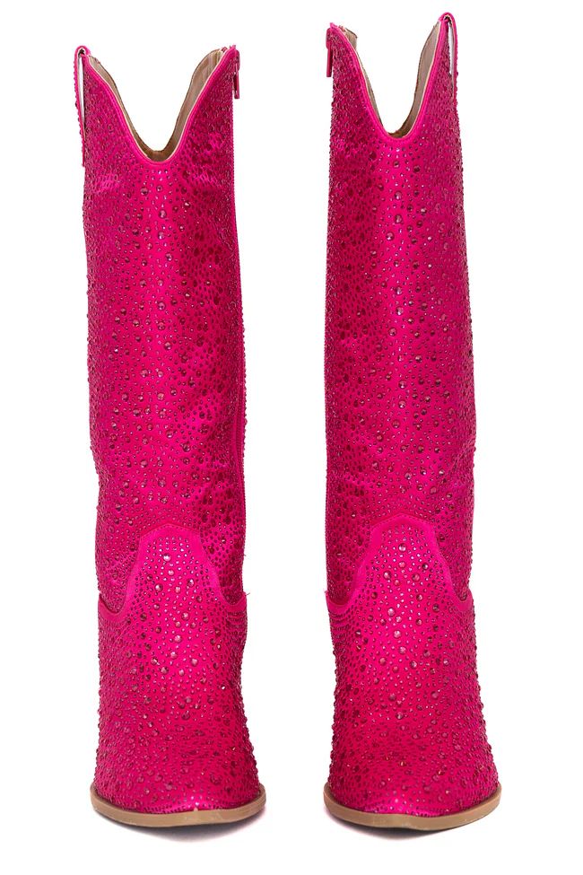 June Fuchsia Rhinestone Boot | Pink Lily