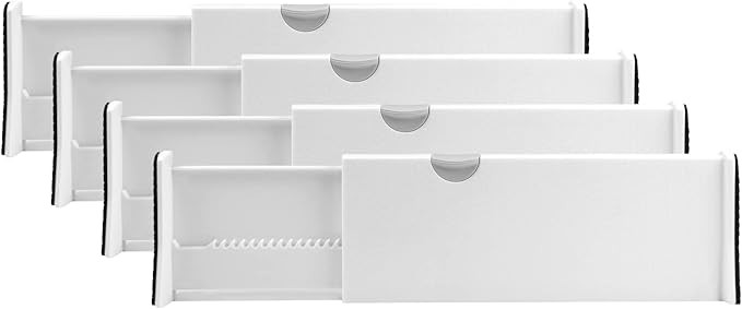 Amazon.com: Rapturous 4 Pack Drawer Dividers – 4 Inch High Expandable Dresser Drawer Organizers... | Amazon (US)