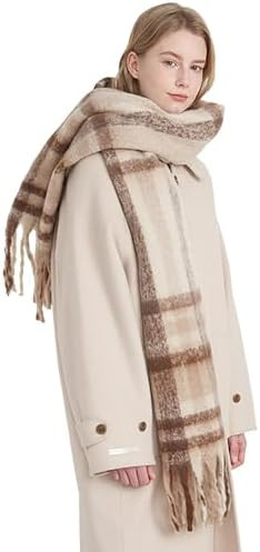 Vintage Scarfs for Women Warm Shawls and Wraps for Evening Dresses Soft Poncho Coat Thick Cashmer... | Amazon (US)