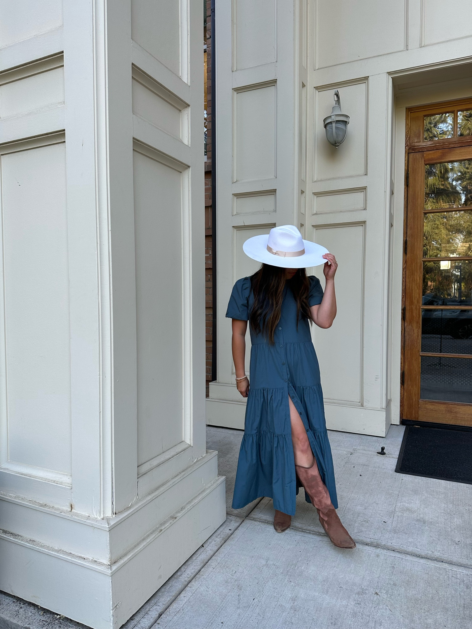 Loving this look for transitioning in to fall! I love this Brochu Walker Havana dress. Styled with my favorite boots and lack of color hat! 

#LTKtravel #LTKSeasonal #LTKGiftGuide